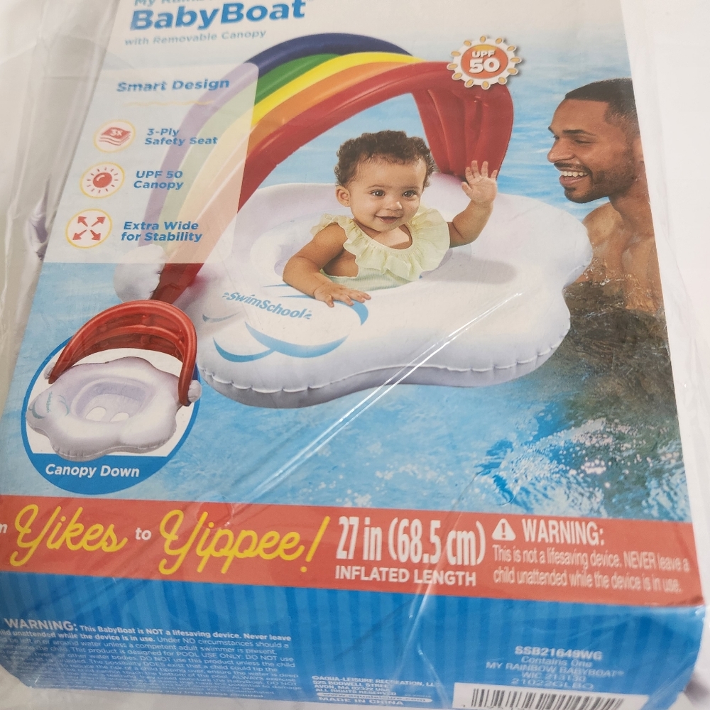 Swim Schools Level 1 My Rainbow Baby Boat w/ Removeable UPF 50 Ca… - Picture 4 of 4